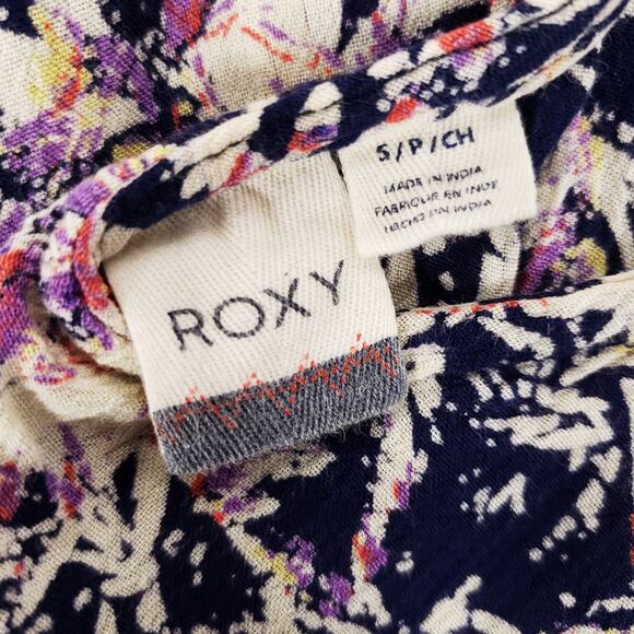 ROXY Tank Dress Womens Small Multicolor Floral Sleeveless Fit Flare Swing Mini - Picture 8 of 8